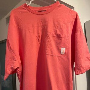 Men's Asos Pink Oversized T-Shirt with Seam and Pocket